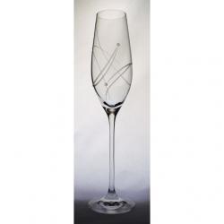 Üveg pohár swarovski dísszel pezsgő 210ml átlátszó S/2