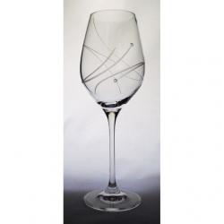 Üveg pohár swarovski dísszel bor 360ml átlátszó S/6