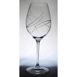 Üveg pohár swarovski dísszel bor 470ml átlátszó S/6