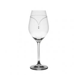 Üveg pohár swarovski dísszel bor 360ml átlátszó S/6