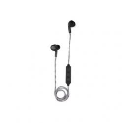 Vezeték nélküli fülhallgató, textil borítással, fekete