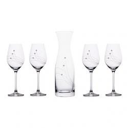Üveg pohár boros + üveg swarovski díszítéssel üveg 360ml/1000ml S/5