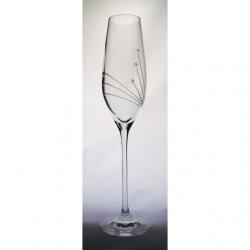 Üveg pohár swarovski dísszel pezsgő 210ml átlátszó S/6