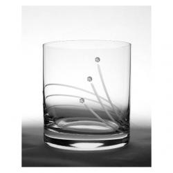 Üveg pohár swarovski dísszel whisky 280ml átlátszó S/6
