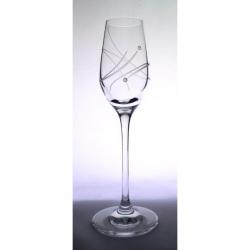 Üveg pohár swarovski dísszel pálinka 95ml átlátszó S/6