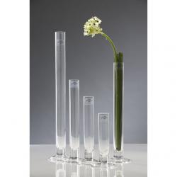 Üveg váza talpas 3x40cm átlátszó
