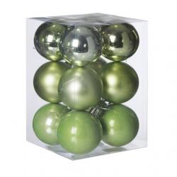 Gömb, dobozban mûanyag 6cm világos zöld 3 féle S/12