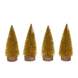 Fenyőfa glitteres mûanyag 10cm arany S/4