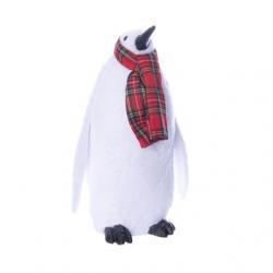 Pingvin sállal álló hungarocell/szövet 17x10x20 fehér  SSS