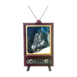 TV világító,havazó,zenélő-elektromos fa 26x28x42cm színes