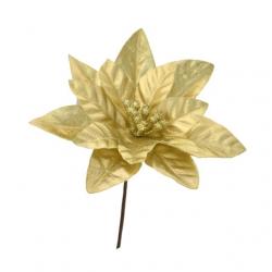 Mikulásvirág betûzős textil 25cm arany