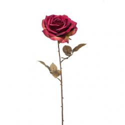 Selyemvirág Rózsa 66cm antk bordó