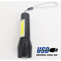 Akkumulátoros LED zseblámpa - USB-ről tölthető 16035W/16963